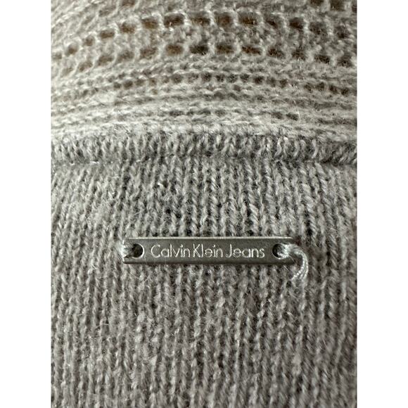 Calvin Klein jeans Women's 100% Cashmere Open Front Pale Gray Sweater Sz s - Picture 6 of 16